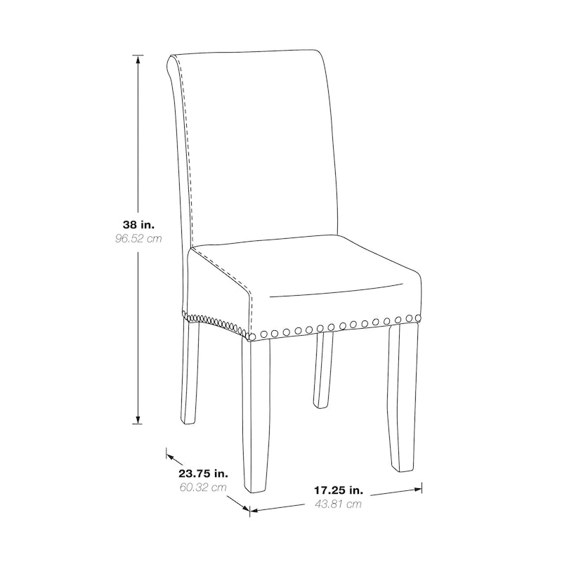 Chaise Eco Parsons en similicuir clouté