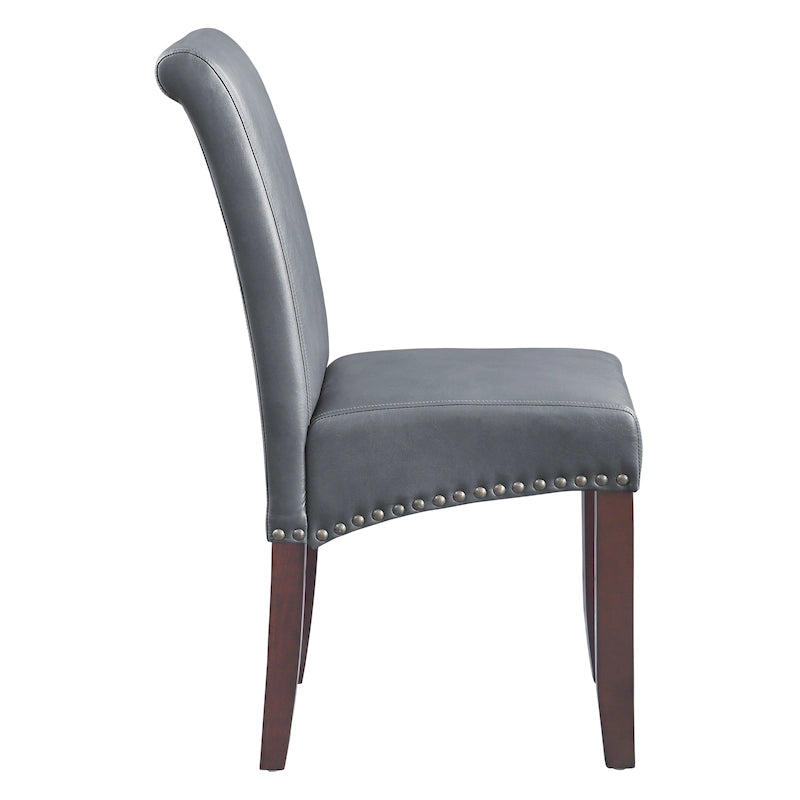 Chaise Eco Parsons en similicuir clouté