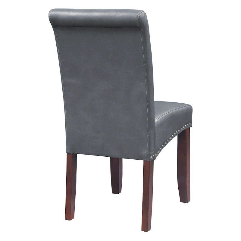 Chaise Eco Parsons en similicuir clouté