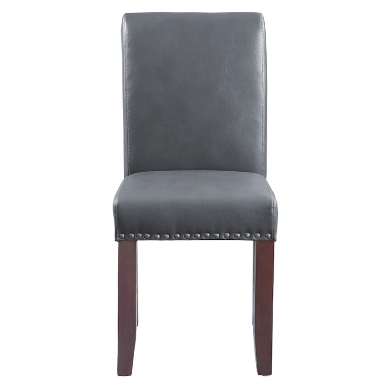Chaise Eco Parsons en similicuir clouté