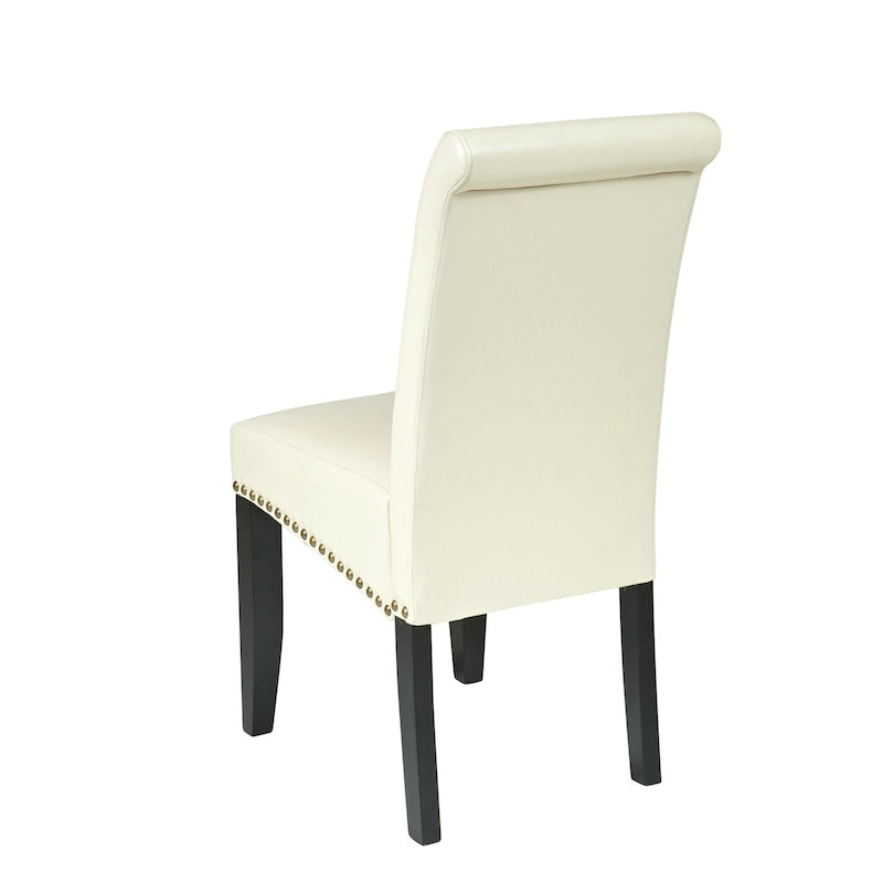 Chaise Eco Parsons en similicuir clouté