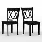 Ensemble de salle à manger 5 pièces, table ronde à abattants de 42 po et chaises à dossier double en X