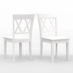 Ensemble de salle à manger 5 pièces, table ronde à abattants de 42 po et chaises à dossier double en X