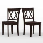 Ensemble de salle à manger 5 pièces, table ronde à abattants de 42 po et chaises à dossier double en X
