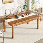 Table à manger en bois de 180 cm pour 6 à 8 personnes avec pieds épais en bois massif