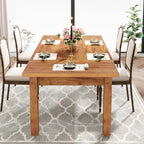 Table à manger en bois de 180 cm pour 6 à 8 personnes avec pieds épais en bois massif
