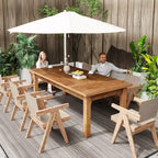 Table à manger en bois de 180 cm pour 6 à 8 personnes avec pieds épais en bois massif