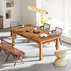 Table à manger en bois de 180 cm pour 6 à 8 personnes avec pieds épais en bois massif