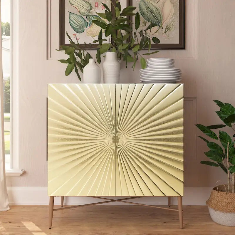Meuble d'appoint de rangement média vintage en bois à 2 portes