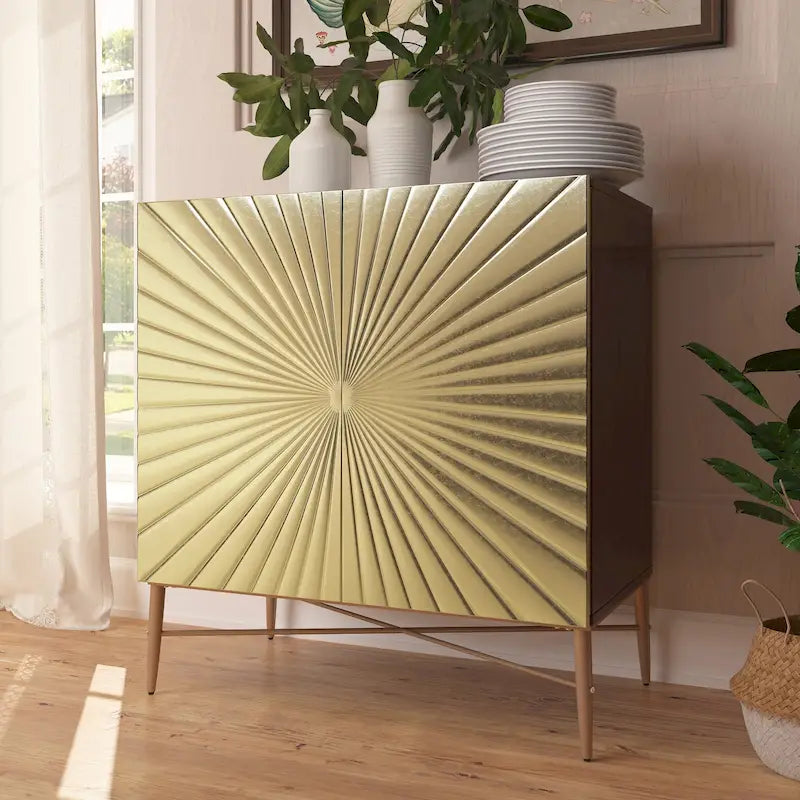 Meuble d'appoint de rangement média vintage en bois à 2 portes