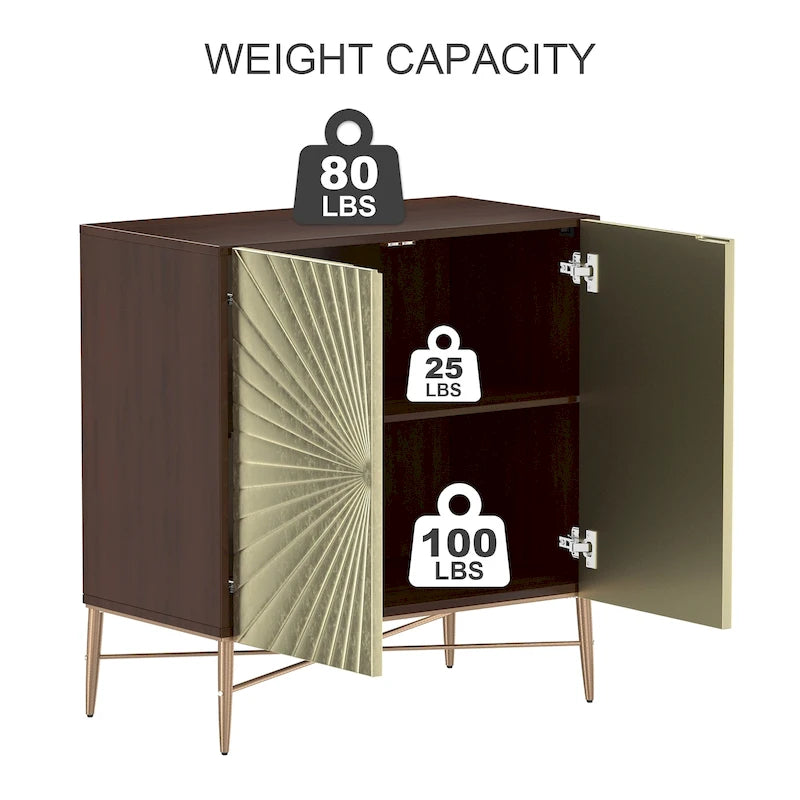 Meuble d'appoint de rangement média vintage en bois à 2 portes