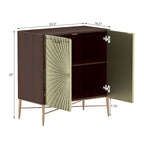 Meuble d'appoint de rangement média vintage en bois à 2 portes