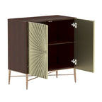 Meuble d'appoint de rangement média vintage en bois à 2 portes