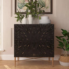Meuble d'appoint de rangement média vintage en bois à 2 portes