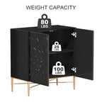 Meuble d'appoint de rangement média vintage en bois à 2 portes