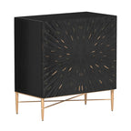 Meuble d'appoint de rangement média vintage en bois à 2 portes