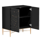 Meuble d'appoint de rangement média vintage en bois à 2 portes