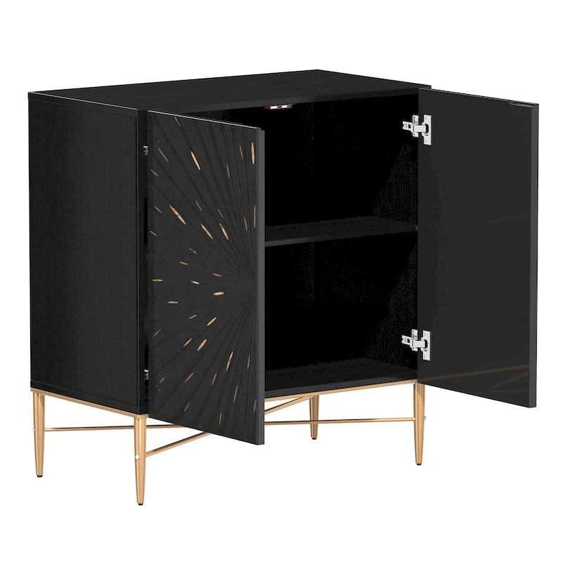 Meuble d'appoint de rangement média vintage en bois à 2 portes