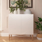 Meuble d'appoint de rangement média vintage en bois à 2 portes