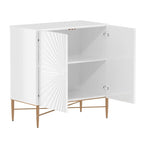 Meuble d'appoint de rangement média vintage en bois à 2 portes