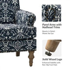Fauteuil de ferme clouté avec accoudoirs roulés