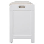 Banc de rangement avec panier amovible et 2 tiroirs, banc à chaussures entièrement assemblé avec coussin amovible - 81,3 L x 30 l x 50,8 H cm
