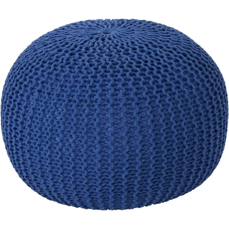 Pouf Tricoté à la Main Coton Corde Tressée Tressage Câble Ottomane - Repose-Pieds - Siège d'Appoint Meuble Pouf - Salon Enfants - 18x18x14