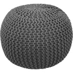 Pouf Tricoté à la Main Coton Corde Tressée Tressage Câble Ottomane - Repose-Pieds - Siège d'Appoint Meuble Pouf - Salon Enfants - 18x18x14