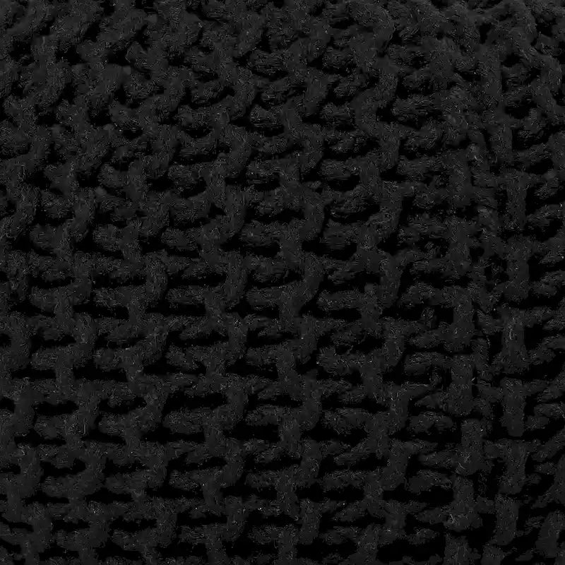 Pouf Tricoté à la Main Coton Corde Tressée Tressage Câble Ottomane - Repose-Pieds - Siège d'Appoint Meuble Pouf - Salon Enfants - 18x18x14