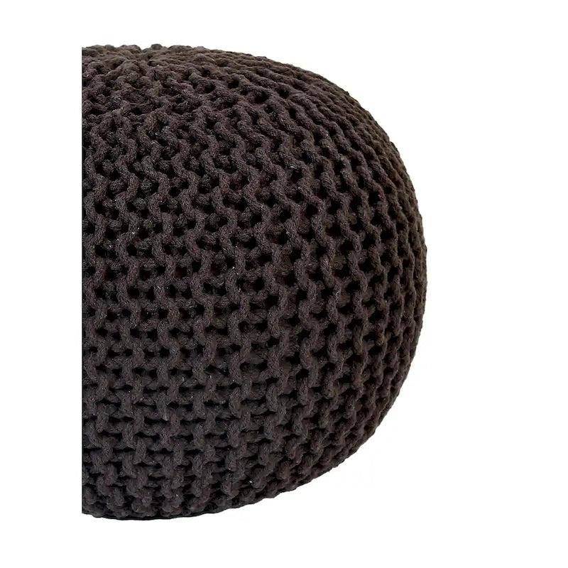 Pouf Tricoté à la Main Coton Corde Tressée Tressage Câble Ottomane - Repose-Pieds - Siège d'Appoint Meuble Pouf - Salon Enfants - 18x18x14