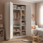 Palace Imports 100% Solid Wood Set of 4 Small Shelves for Family Wardrobe Armoires