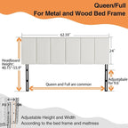 Tête de lit Queen pliable et rembourrée pour lit Queen