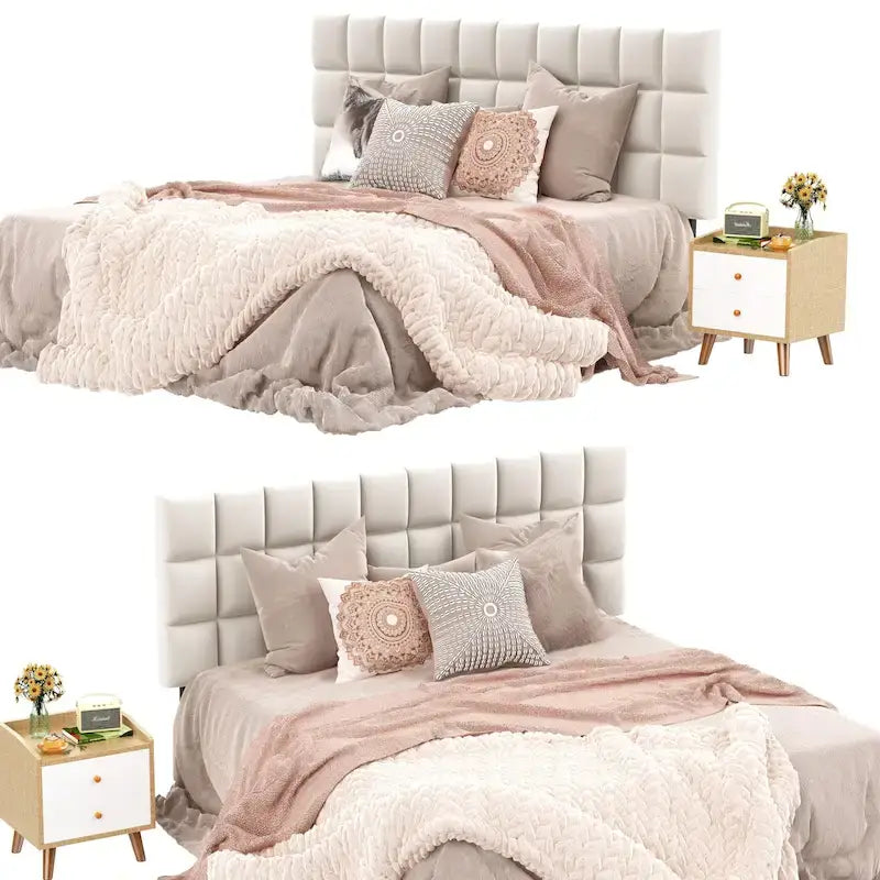 Tête de lit Queen pliable et rembourrée pour lit Queen