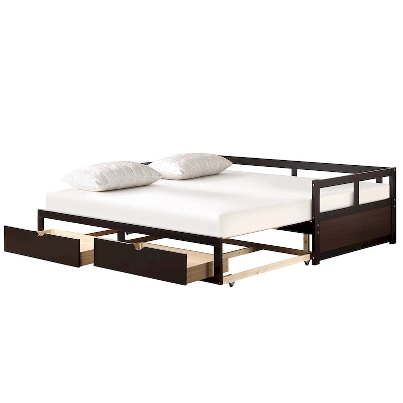Lit de repos extensible avec deux tiroirs