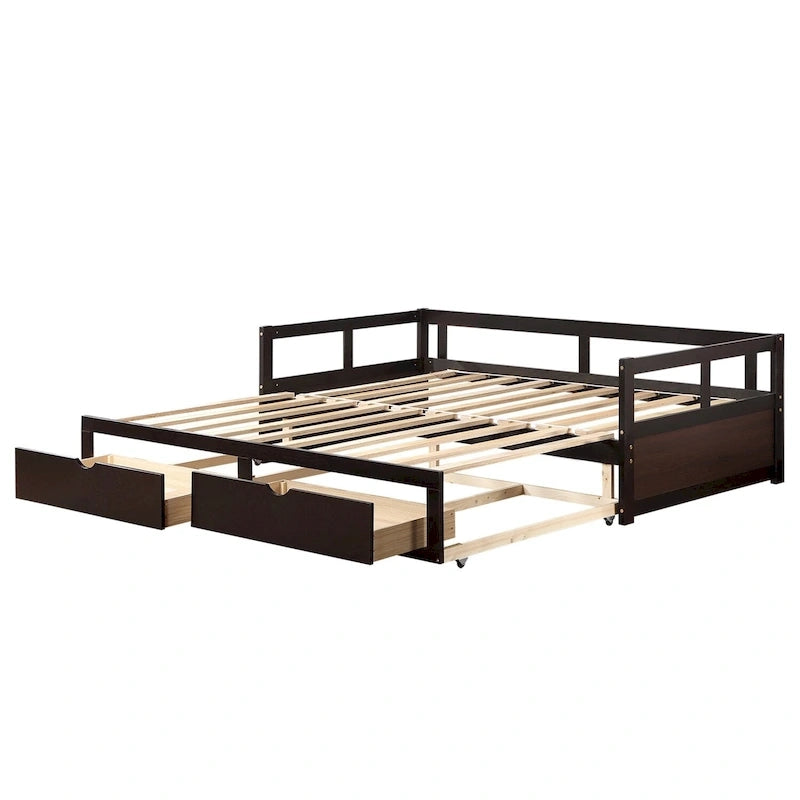 Lit de repos extensible avec deux tiroirs