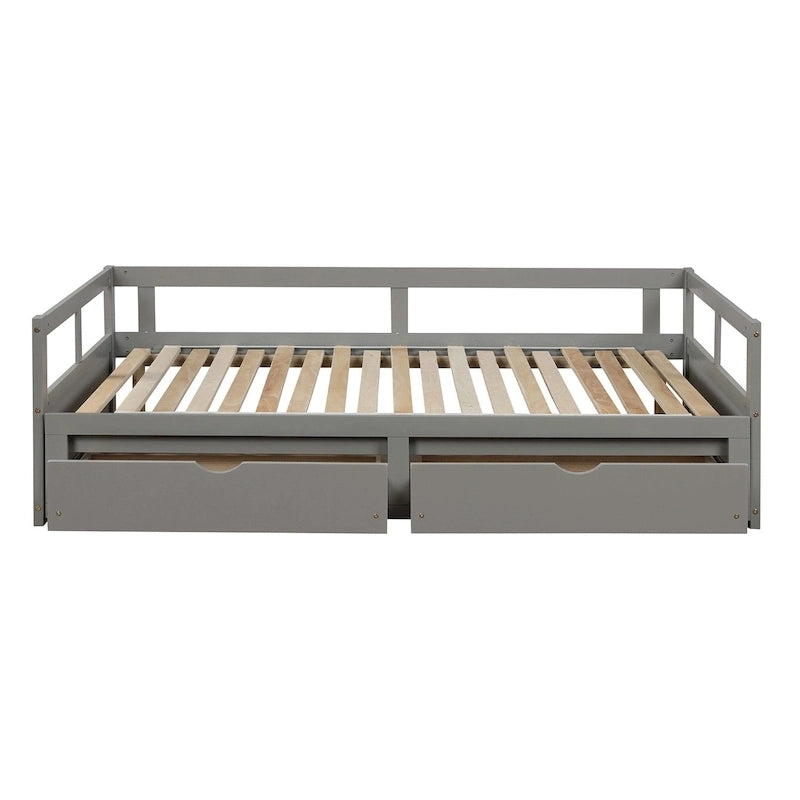 Lit de repos extensible avec deux tiroirs