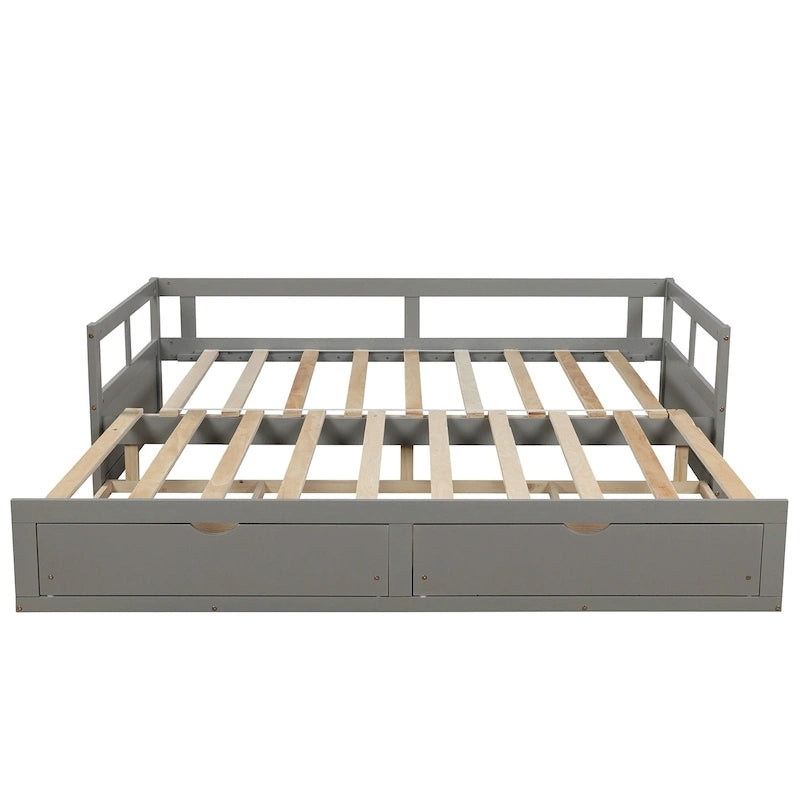 Lit de repos extensible avec deux tiroirs