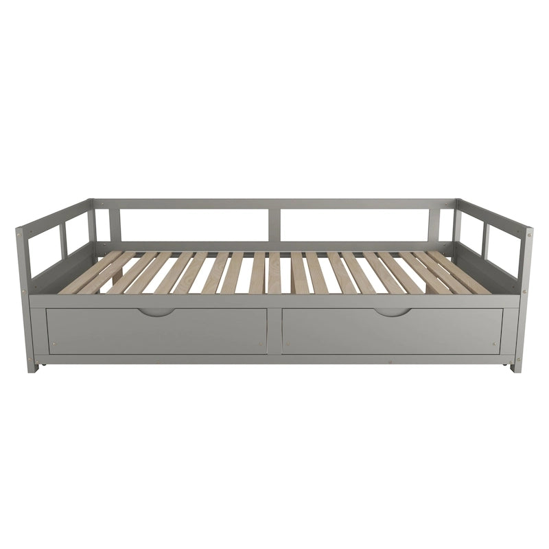 Lit de repos extensible avec deux tiroirs