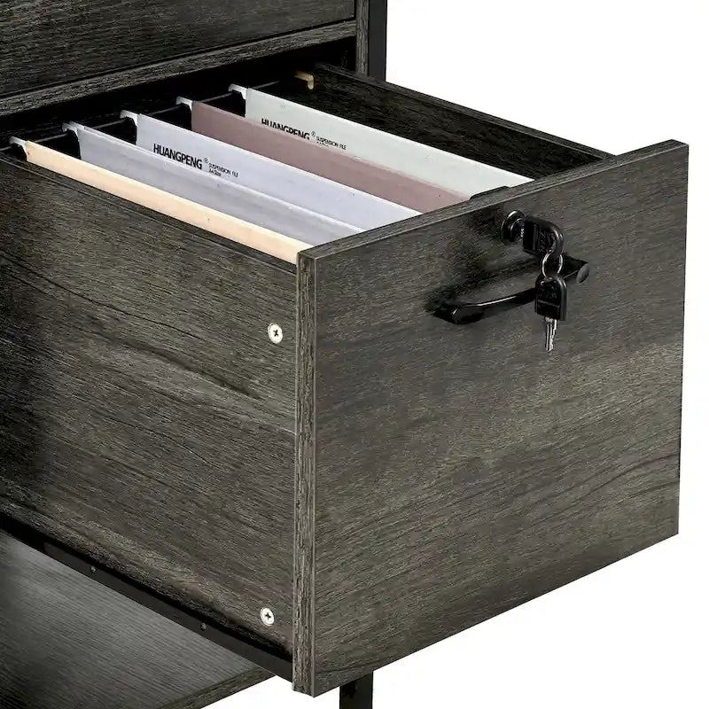 Bureau informatique de jeu de 59" avec huche et étagère, bureaux de télétravail avec 3 tiroirs