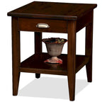 Table d'appoint à un tiroir avec étagère, cerisier chocolat