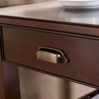 Table d'appoint à un tiroir avec étagère, cerisier chocolat