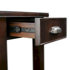 Table d'appoint à un tiroir avec étagère, cerisier chocolat