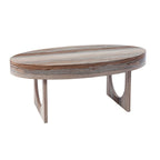 Table basse contemporaine en faux cuir marron