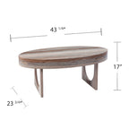 Table basse contemporaine en faux cuir marron
