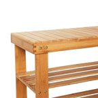 Banc à chaussures 3 niveaux en bambou