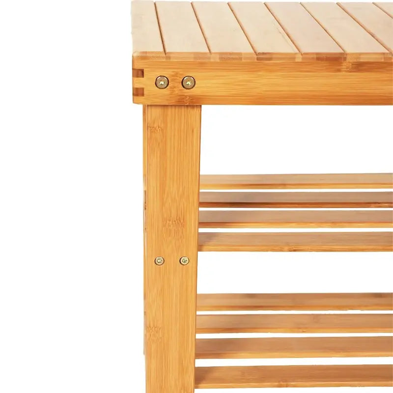 Banc à chaussures 3 niveaux en bambou