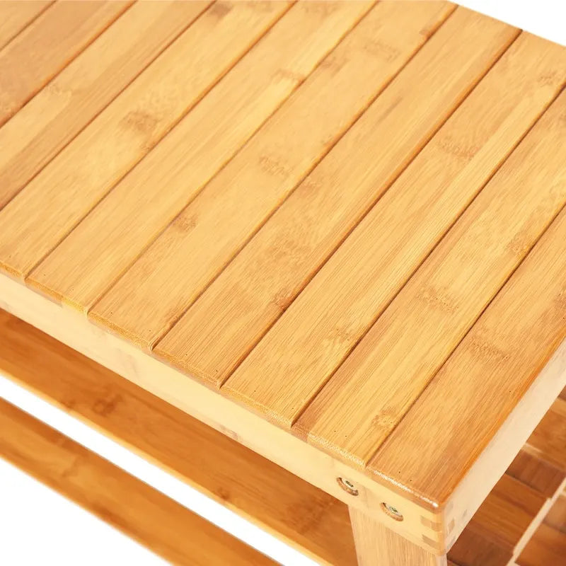 Banc à chaussures 3 niveaux en bambou