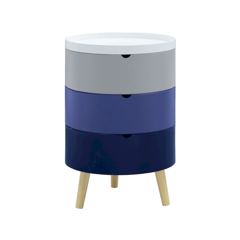 Table d'appoint avec plateau et 3 bacs de rangement cachés