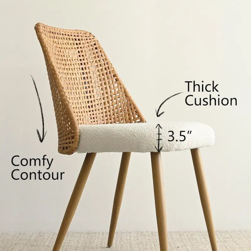 Chaise de salle à manger tapissée en tissu (lot de 4)