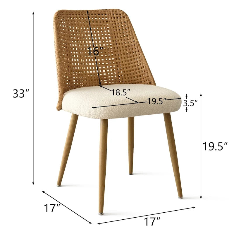 Chaise de salle à manger tapissée en tissu (lot de 4)